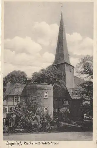 [Ansichtskarte] 2000 HAMBURG - BERGEDORF, Hasseturm / Kirche, Verlag Kumm. 