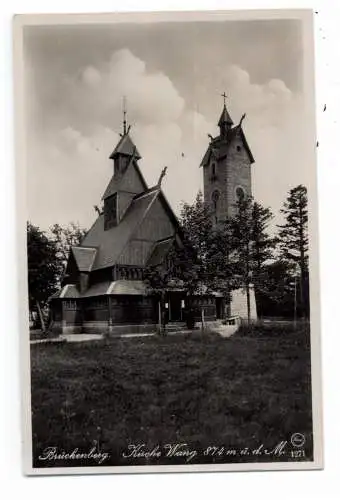 [Ansichtskarte] NIEDER - SCHLESIEN - KRUMMHÜBEL - BRÜCKENBERG ( KARPACZ GORNY, Kirche Wang, Verlag Wagner - Zittau. 