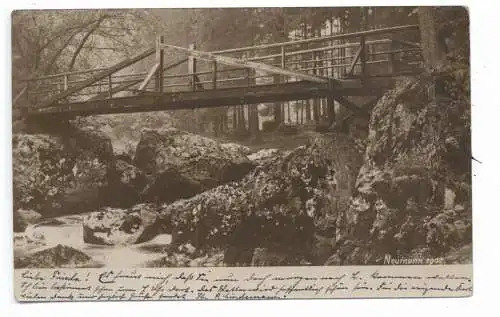 [Ansichtskarte] 0-9903 JOCKETA, Loreleysteg im Triebtal, Lichtdruck, 1902, Photo Neumann. 