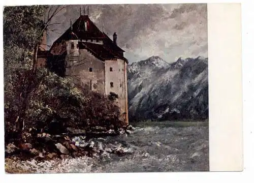 [Ansichtskarte] CH 1830 VEYTOUX VD, Schloß Chillon, Künstler-Karte Gustave Courbet. 