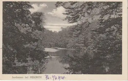 [Ansichtskarte] POMMERN - MISDROY / MIEDZYZDROJE, Jordansee, Ruderpartie, 1920. 