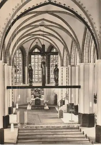 [Ansichtskarte] 0-1430 GRANSEE, St. Marienkirche, Innenansicht, 1966, Druckstelle. 