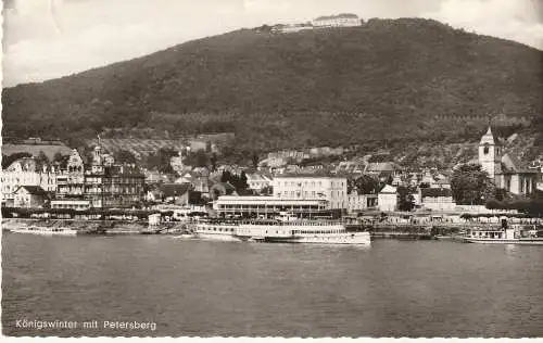 [Ansichtskarte] BINNENSCHIFFE - RHEIN, Köln - Düsseldorfer "GOETHE" vor Königswinter, 1959. 