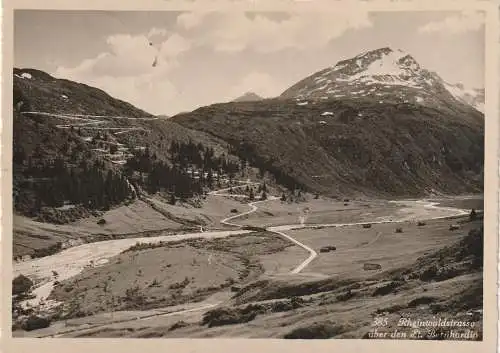 [Ansichtskarte] CH 6565 SAN BERNARDINO GR, Rheinwaldstrasse über den St. Bernhardin, 1950. 