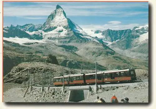 [Ansichtskarte] EISENBAHN / RAILWAY - Gornergratbahn, Zermatt, Matterhorn. 