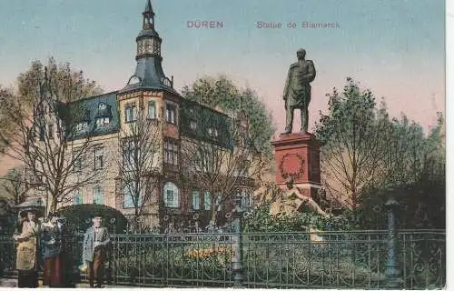 [Ansichtskarte] 5160 DÜREN, Bismarckdenkmal,  1924, franz. Besetzung, Verlag Dienst - Bonn. 