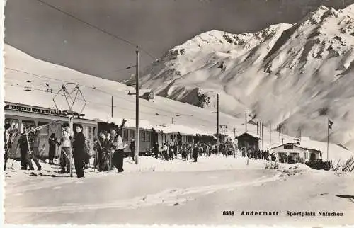 [Ansichtskarte] CH 6490 ANDERMATT - NÄTSCHEN UR, Bahnhof, Wintersport. 