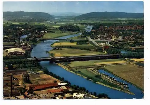 [Ansichtskarte] 4950 MINDEN, Wasserstrassenkreuz, Luftaufnahme. 