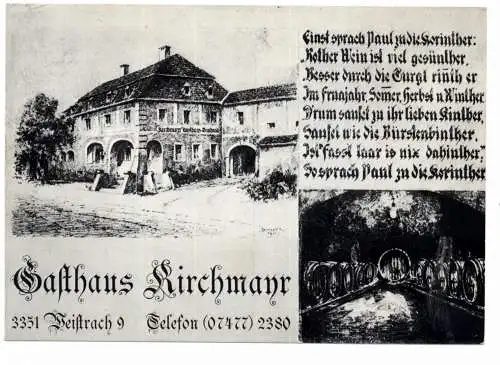 [Ansichtskarte] A 3351 WEISTRACH, 9, Gasthaus Kirchmayr. 