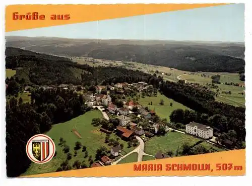 [Ansichtskarte] A 5241 MARIA SCHMOLLN, Luftaufname, Stadtwappen. 