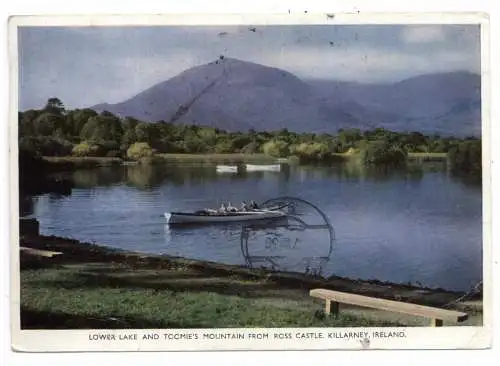 [Ansichtskarte] EIRE / IRLAND - KILLARNEY - ROSS CASTLE, Lower Lake, 1950, Nachgebühr / Tax im Österreich. 