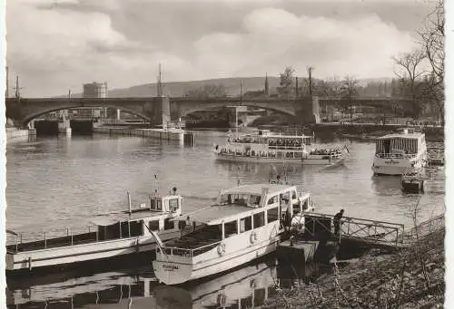 [Ansichtskarte] BINNENSCHIFFE - NECKAR, Hafen Bad Cannstatt, Personenschiffe "WILHELMA", "BAD CANNSTATT", "BERTA EPPLE".... 