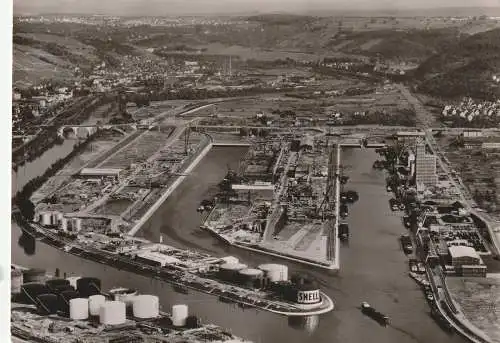 [Ansichtskarte] 7000 STUTTGART, Neckarhafen, Luftaufnahme, 1965. 