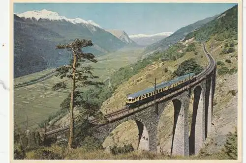 [Ansichtskarte] EISENBAHN / RAILWAY - Lötschbergbahn, "BLAUER PFEIL" auf der Südrampe. 