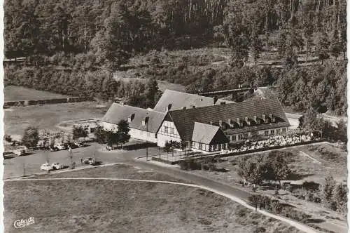 [Ansichtskarte] 5200 SIEGBURG, Autobahn Rasthaus, Luftaufnahme 1961. 