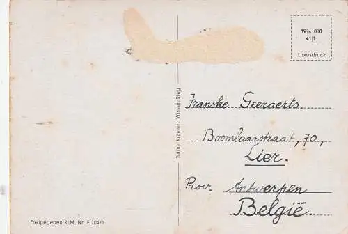 [Ansichtskarte] 5248 WISSEN / Sieg, Blick auf den Ort 1941 !!!, AK nach Belgien. 