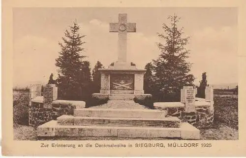 [Ansichtskarte] 5205 SANKT AUGUSTIN - MÜLLDORF (Siegburg-Mülldorf), Denkmalweihe für die Toten des 1. Weltkriegs, 1925. 