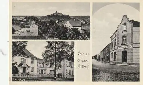 [Ansichtskarte] 5205 SANKT AUGUSTIN - MÜLLDORF (Siegburg-Mülldorf), Gaststätte Massbender, Rathaus, Blick auf Siegburg, Verlag Jierchhoff - Godesberg. 