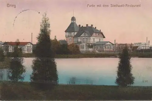 [Ansichtskarte] OBER - SCHLESIEN - BRIEG / BRZEG, Stadtwald Restaurant, 1915. 