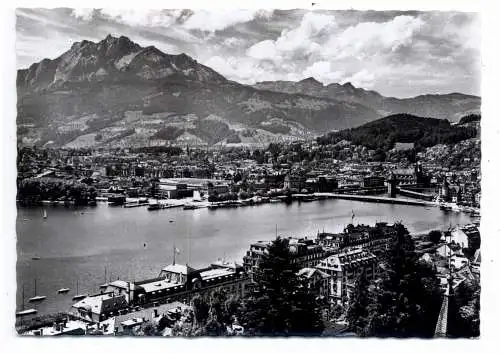 [Ansichtskarte] CH 6000 LUZERN LU mit Pilatus, 1956. 