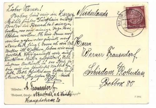 [Ansichtskarte] 6749 SCHWEIGEN - RECHTENBACH, Weintor, 1937, AK in die Niederlanden. 