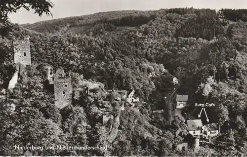 [Ansichtskarte] 5562 MANDERSCHEID - NIEDEMANDERSCHEID, Burg - Cafe. 