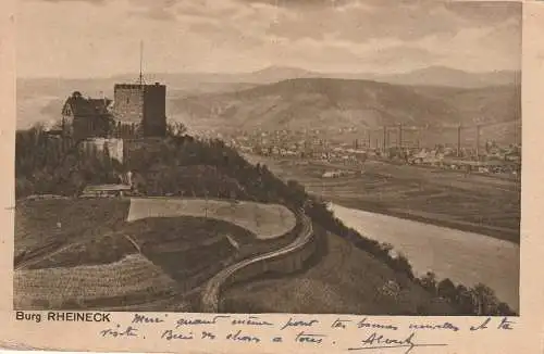 [Ansichtskarte] 5484 BAD BREISIG, Burg Rheineck und Umgebung, 20er Jahre. 