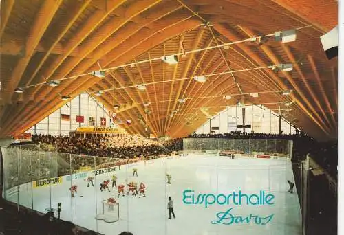 [Ansichtskarte] SPORT - EISHOCKEY, Davos Eissporthalle, Sonderstempel Spengler-Cup. 