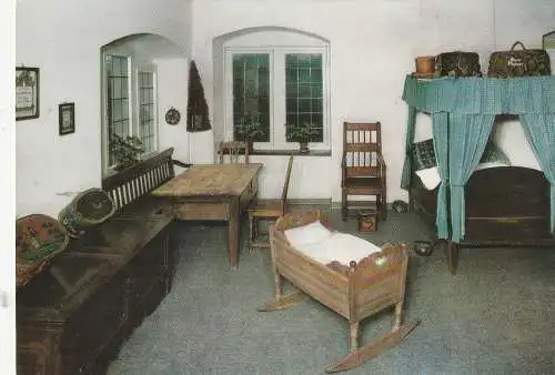 [Ansichtskarte] 5223 NÜMBRECHT, Schloß Homburg, Museum, Bäuerliche Wohn - Schlafstube. 