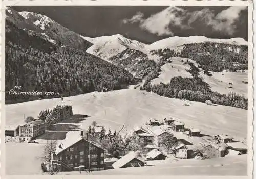 [Ansichtskarte] CH 7075 CHURWALDEN GR, Blick auf den Ort, 1954. 