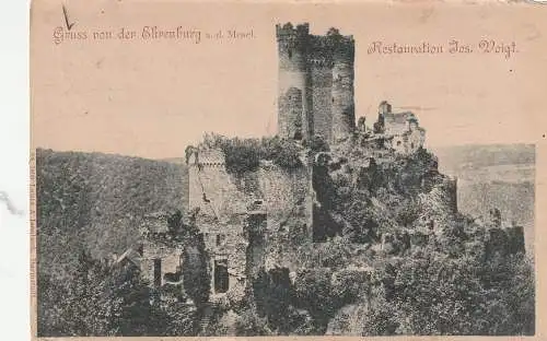 [Ansichtskarte] 5401 BRODENBACH, Ehrenburg, Restauration Jos. Voigt, 1900. 