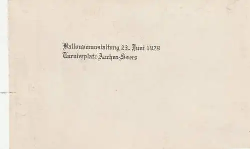 [Ansichtskarte] 5100 AACHEN - SOERS, Ballonveranstaltung 1929, Turnierplatz, REPRO. 