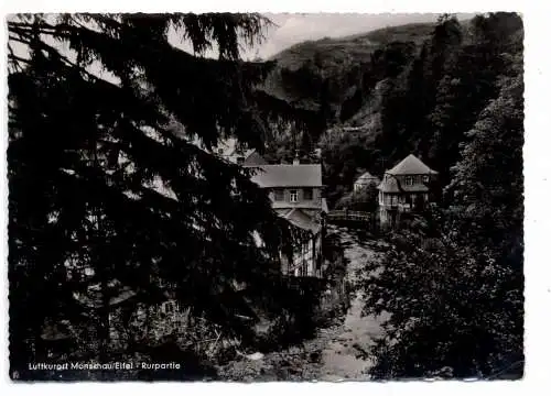 [Ansichtskarte] 5108 MONSCHAU, Rurpartie, 1958, Poststempel Nideggen über Düren. 