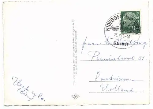 [Ansichtskarte] 5108 MONSCHAU, Rurpartie, 1958, Poststempel Nideggen über Düren. 