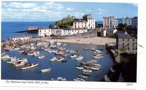 [Ansichtskarte] WALES - PEMBROKESHIRE - TENBY, harbour & Castle Hill. 