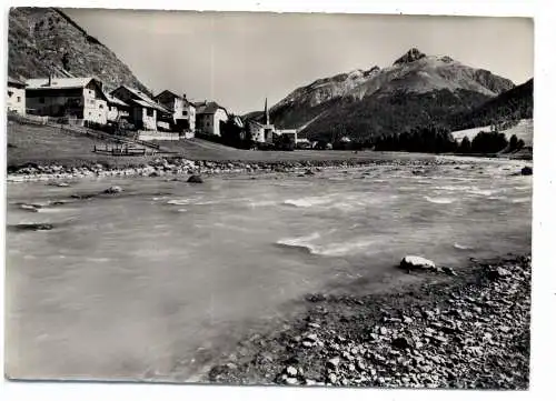 [Ansichtskarte] CH 7525 S-CHANF GR, Blick auf den Ort und Piz d'Esan. 