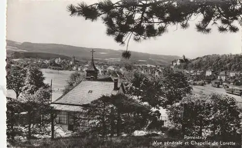 [Ansichtskarte] CH 2900 PORRENTRUY, Blick von der Lorettokapelle auf den Bahnhof und die Stadt. 