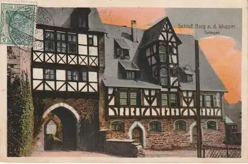 [Ansichtskarte] 5650 SOLINGEN - BURG, Schloß Burg, Torbogen, 1911. 