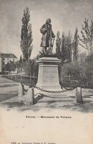 [Ansichtskarte] F 01210 FERNEY, Monument de Voltaire, ca. 1905. 