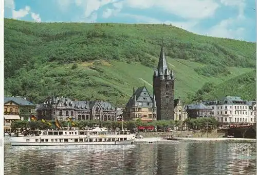 [Ansichtskarte] BINNENSCHIFFE - MOSEL, "FRANKFURT" vor Bernkastel. 