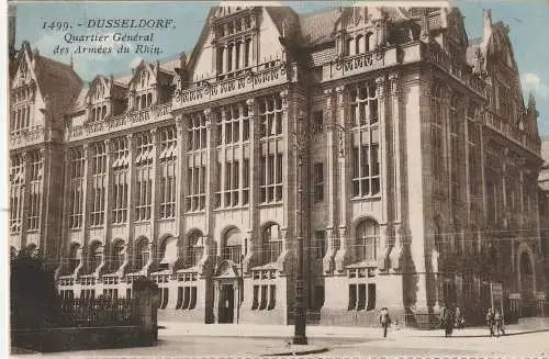 [Ansichtskarte] 4000 DÜSSELDORF, Hauptquartier der französischen Rheinarmee, 1929. 