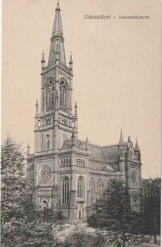 [Ansichtskarte] 4000 DÜSSELDORF, ev. Johanneskirche. 