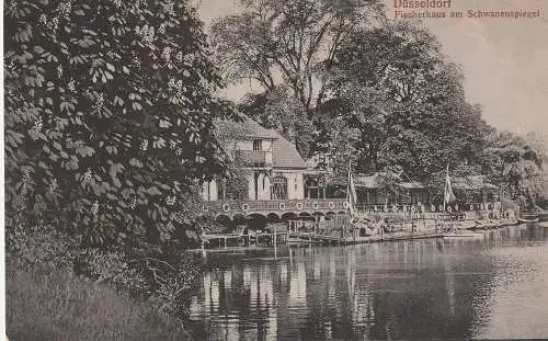 [Ansichtskarte] 4000 DÜSSELDORF - UNTERBILK, Fischerhaus am Schwanenspiegel. 