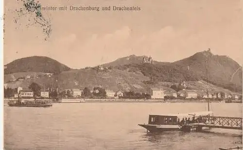 [Ansichtskarte] 5300 BONN - BAD GODESBERG - MEHLEM, Personenschiff am Fähranleger nach Königswinter, 1921. 