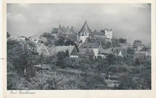 [Ansichtskarte] 4444 BAD BENTHEIM, Blick auf den Ort, 1951. 