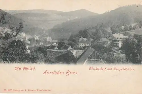 [Ansichtskarte] 0-8235 KIPSDORF - OBERKIPSDORF, Grußkarte, ca. 1900, Verlag Kästner. 