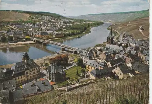 [Ansichtskarte] 5550 BERNKASTEL - KUES, Blick aus den Weinbergen, 1968. 