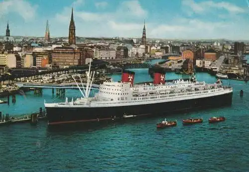 [Ansichtskarte] OZEANSCHIFFE - "HANSEATIC", Hamburg - Amerika - Linie, im Hamburger Hafen. 