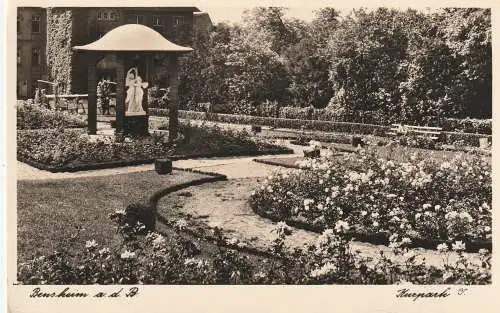 [Ansichtskarte] 6140 BENSHEIM, Kurpark, 1953. 