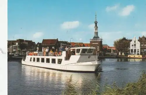 [Ansichtskarte] BINNENSCHIFFE - ALKMAAR GRACHTENFAHRT, "FRIESCHE POORT", Reederei Woltheus. 